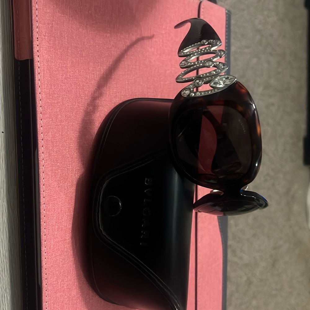 Bulgari Women Sunglasses Swarovski Crystals 8016-b Tortoise